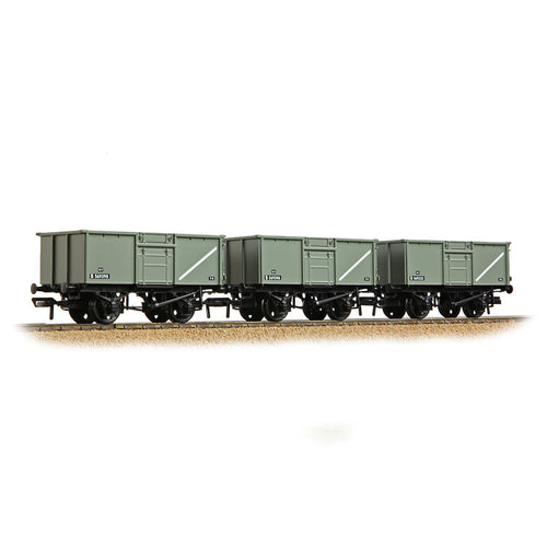 BR 16T Steel Mineral Top Flap Doors 3-Wagon Pack BR Grey (Early) [WL]