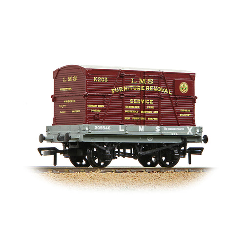 1 Plank Wagon LMS Grey 'Furniture Removal Service' Crimson Cont.