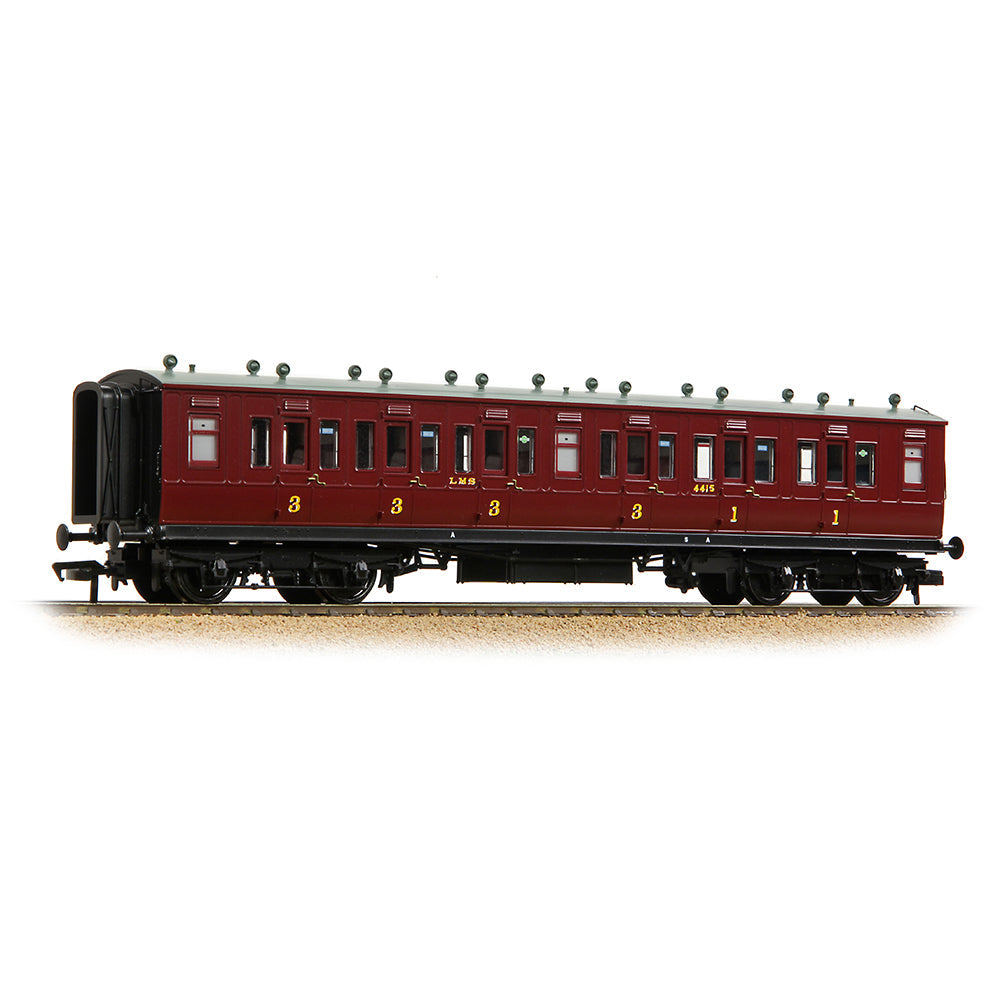 LNWR 50ft Arc Roof Composite Corridor LMS Crimson Lake