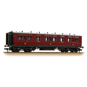 LNWR 50ft Arc Roof Third Corridor LMS Crimson Lake