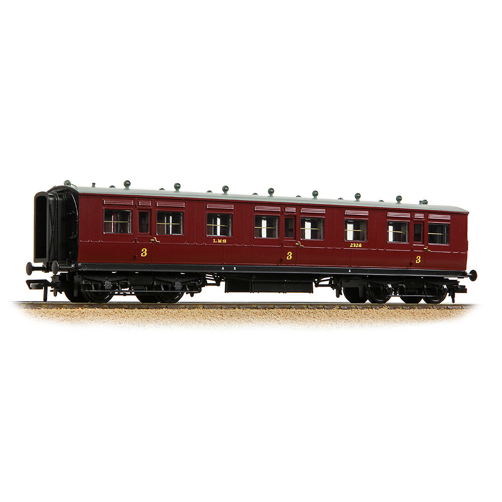 LNWR 50ft Arc Roof Third Corridor LMS Crimson Lake