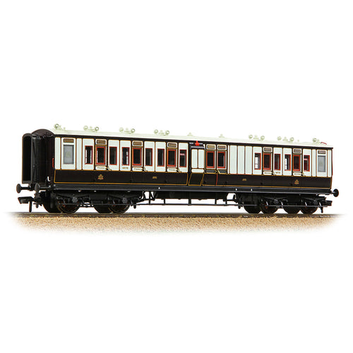 LNWR 50ft Arc Roof Brake Composite Corridor LNWR Dark Claret & White