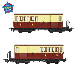 Ffestiniog Railway Brake Third No. 8 Crimson & Cream - Bachmann -394-085 - Scale OO9