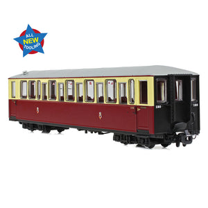 Ffestiniog Railway 'Tin Car' Saloon Third No. 120 FR Crimson & Cream - Bachmann -394-100A - Scale OO9