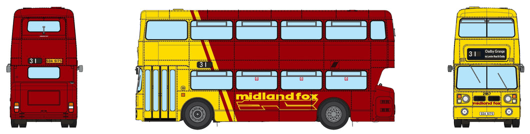 Fleetline #2957 - Midland Fox - 31 OADBY GRANGE - Rapido Trains - 901032