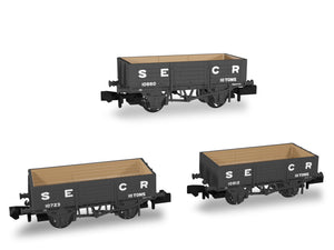 SECR Wagons Pack 2 - SECR Livery 5 Planks (Dia.1349) - Rapido Trains - 942002