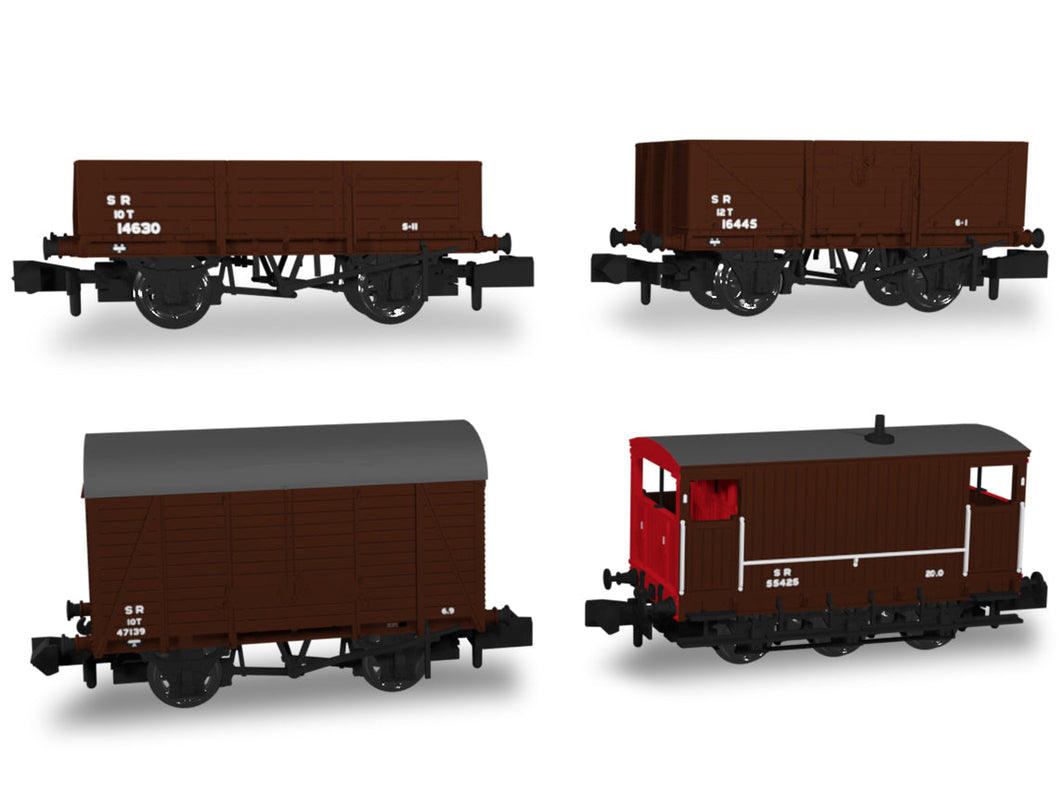 SECR Wagons Pack 1 - SR post-36 Livery Freight Train - Rapido Trains - 942009