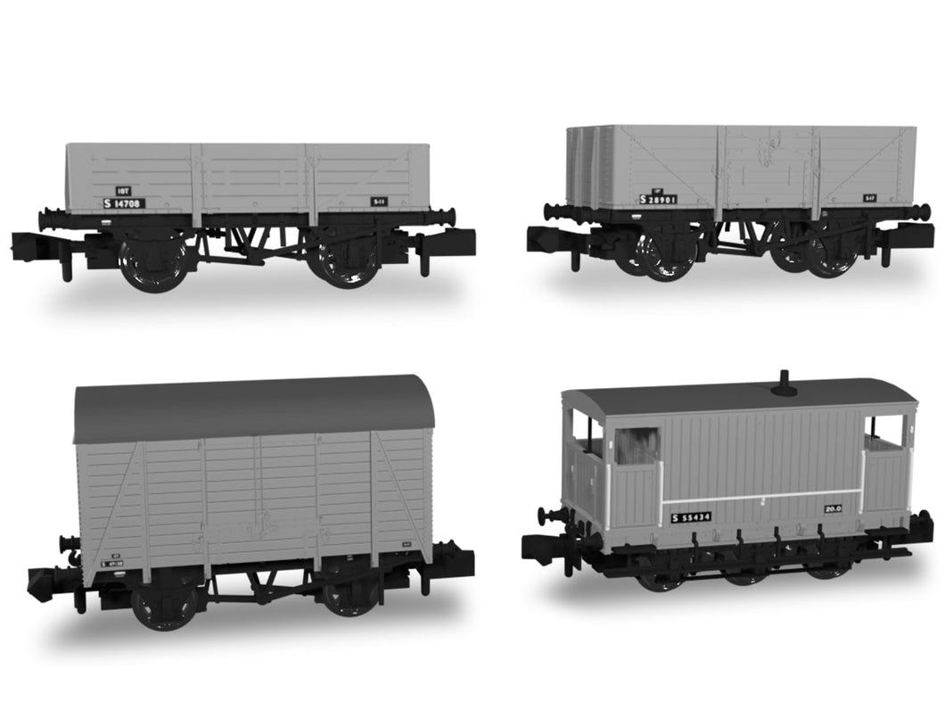 SECR Wagons Pack 1 - BR Livery Freight Train - Rapido Trains - 942013