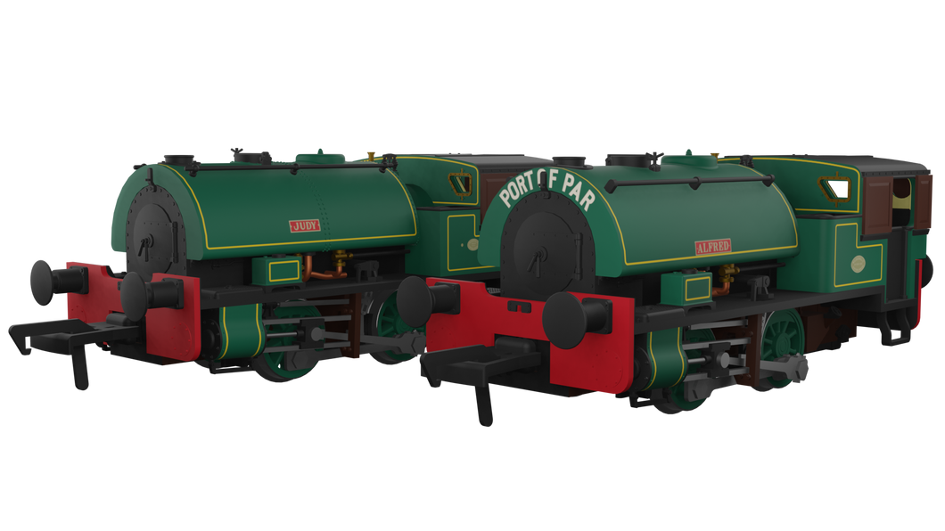 Port of Par Bagnalls Twin Pack - Lined Dark Green - Rapido Trains - 968001