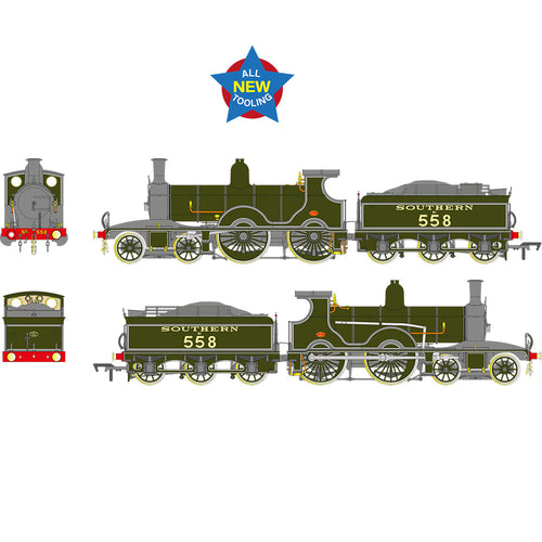 LSWR Adams T3 558 SR Lined Maunsell Green