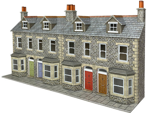 TERR HOUSE FRONTS - STONE - OO Gauge -PO303 by Metcalfe