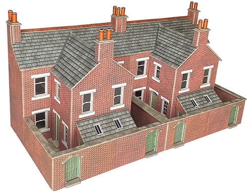 TERR HOUSE BACKS - BRICK - OO Gauge -PO304 by Metcalfe