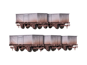 *16t Steel Mineral Wagon Set (5) BR Grey Weathered