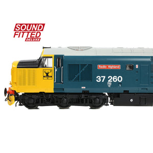 Class 37/0 Centre Headcode 37260 'Radio Highland' BR Blue (Large Logo) - Bachmann -35-309SFX - Scale OO