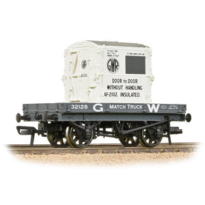 1 Plank Wagon GWR Grey With 'GWR' AF Container [WL] - Bachmann -37-480