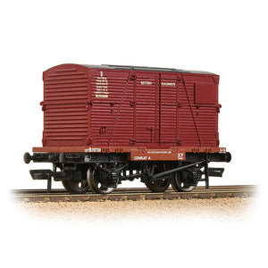 Conflat Wagon BR Bauxite (Early) With BR Crimson BD Container [WL] - Bachmann -37-951E