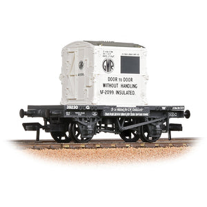 Conflat Wagon GWR Grey With 'GWR' AF Container [W, WL] - Bachmann -37-975B