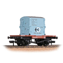 Load image into Gallery viewer, Conflat Wagon BR Bauxite (Early) With BR Ice Blue AF Container [WL] - Bachmann -37-978A
