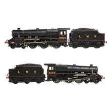 Load image into Gallery viewer, LMS 5MT &#39;Black 5&#39; with Riveted Tender 5000 LMS Lined Black - Bachmann -372-135A - Scale N
