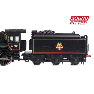 BR Standard 5MT with BR1B Tender 73100 BR Lined Black (Early Emblem) - Bachmann -372-727BSF - Scale N