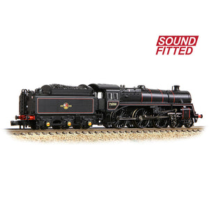 BR Standard 5MT with BR1 Tender 73050 BR Lined Black (Late Crest) - Bachmann -372-729SF - Scale N