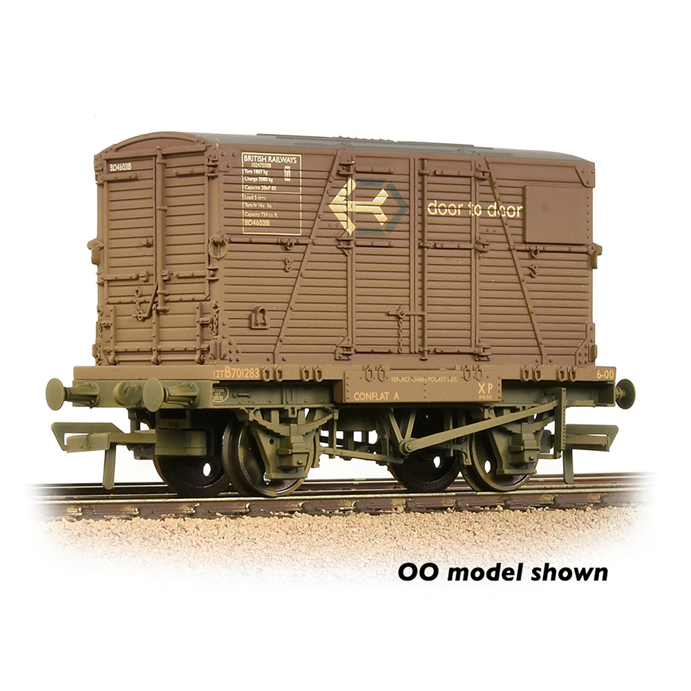 Conflat Wagon BR Bauxite (Early) with 'Door-To-Door' BD Cont. [W, WL]