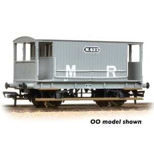 MR 20T Brake Van without Duckets Midland Railway Grey - Bachmann -377-753