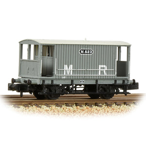 MR 20T Brake Van without Duckets Midland Railway Grey - Bachmann -377-753