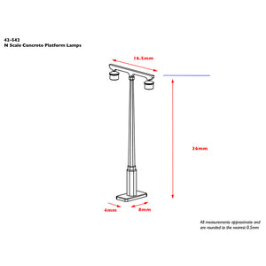 Concrete Platform Lamps (x4) - Bachmann -42-542