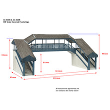 Load image into Gallery viewer, Covered Metal Footbridge Blue and Cream - Bachmann -44-020B - Scale
