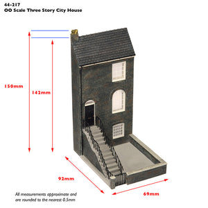 Low Relief Three Storey City House - Bachmann -44-217