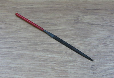 NEEDLE FILE HALF ROUND RED PLASTIC HANDLE