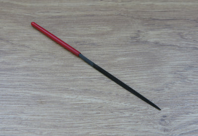 NEEDLE FILE 3 SQUARE RED PLASTIC HANDLE