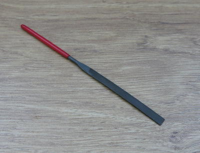 NEEDLE FILE HAND RED PLASTIC HANDLE