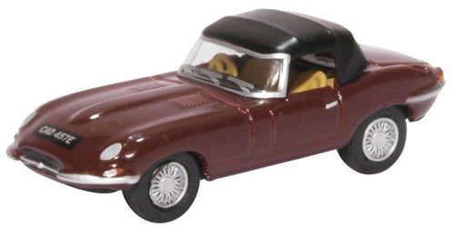 JAGUAR E TYPE SOFT TOP -MAROON  76etyp012   1:76 Scale