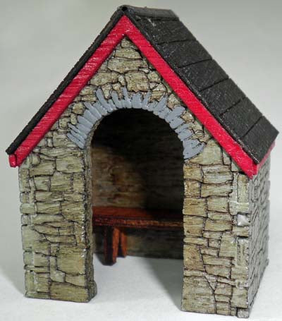 OOBUS1 OO GAUGE STONE BUILT BUS SHELTER