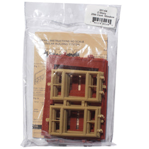 Two-Storey 20th Century Window Wall (x4) - Bachmann -DPM30164