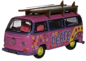 VW Bay Windows Minibus/Surfboards Flower Power   76VW017   1:76 Scale,OO Gauge