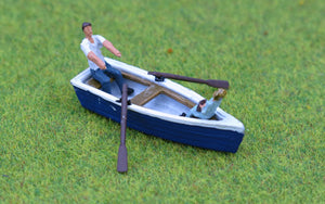 OO GAUGE ROW BOAT WITH PASSENGER