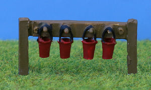 FIREBUCKETS ON STAND OO GAUGE