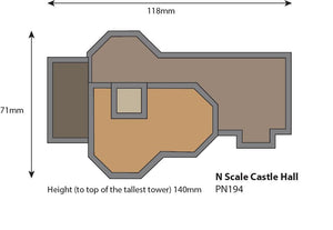 Castle Hall - N Gauge - PN194 by Metcalfe