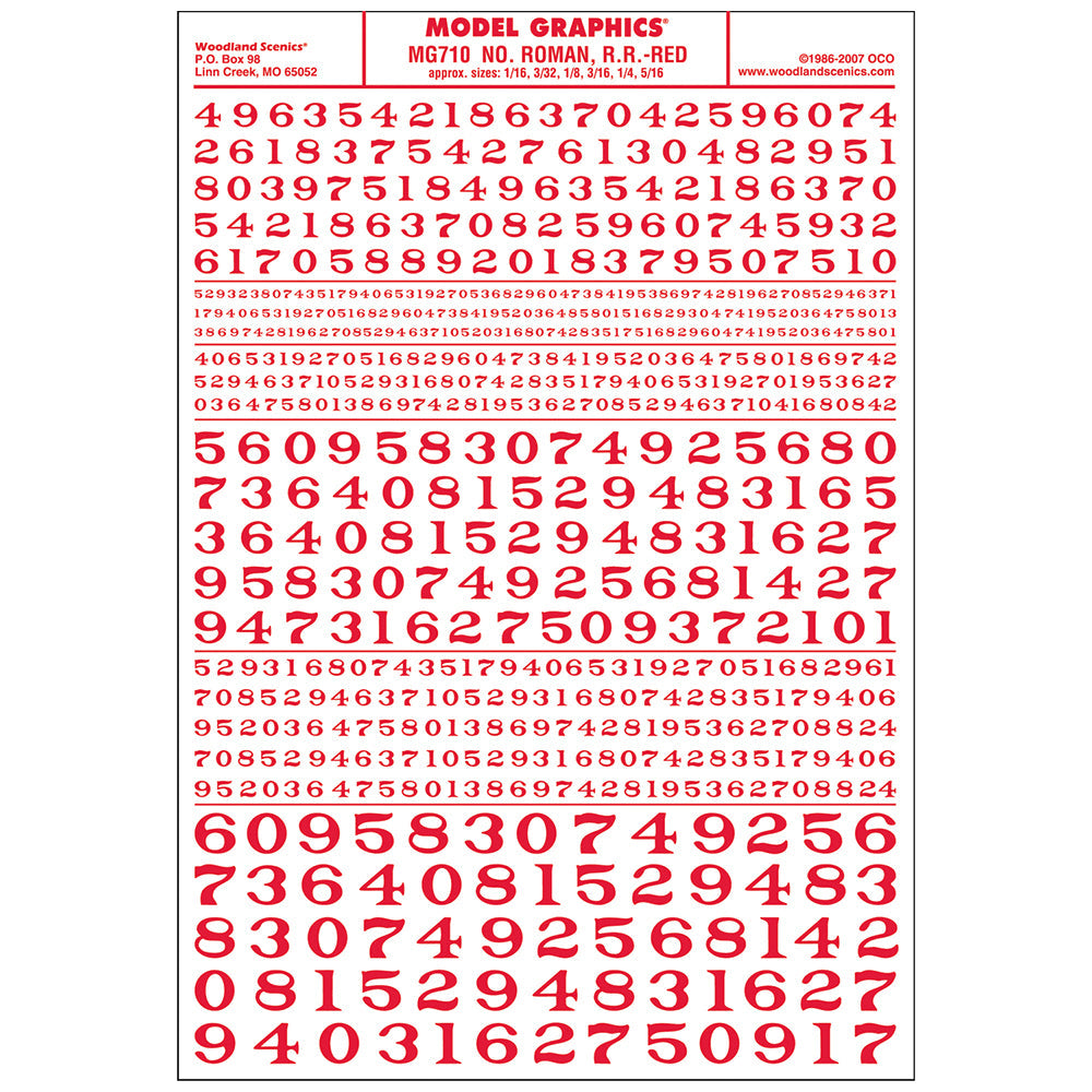 Numbers Roman R.R. Red