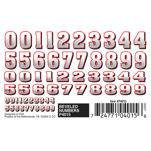 Beveled Numbers Dry Transfer