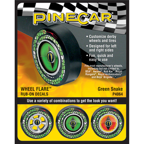 Green Snake Wheel Flare® Rub-on Decals