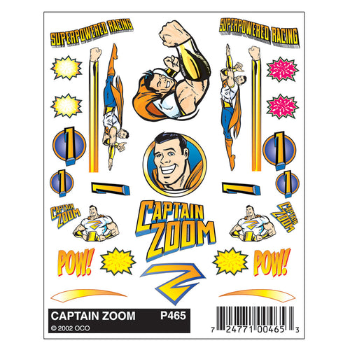 Captain Zoom Stick-On Decals