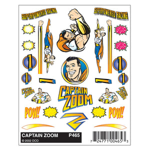 Captain Zoom Stick-On Decals