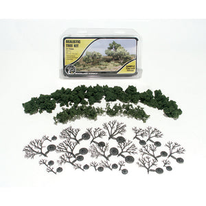 Ã‚Â¾"-3" Medium Green Deciduous Trees (21/Kit) - Bachmann -WTR1111