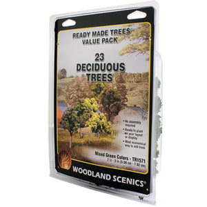 2"-3" Ready Made Mixed Green Deciduous Value Pack (23/Pk) - Bachmann -WTR1571