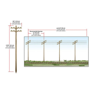 N Wired Poles Double Crossbar - Bachmann -WUS2251