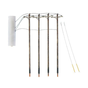 HO Wired Poles Single Crossbar - Bachmann -WUS2265